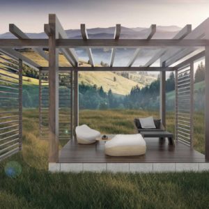 Drewniana dębowa pergola ogrodowa