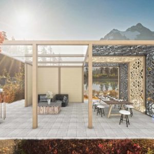 Pergola ogrodowa z nowoczesnymi panelami CNC